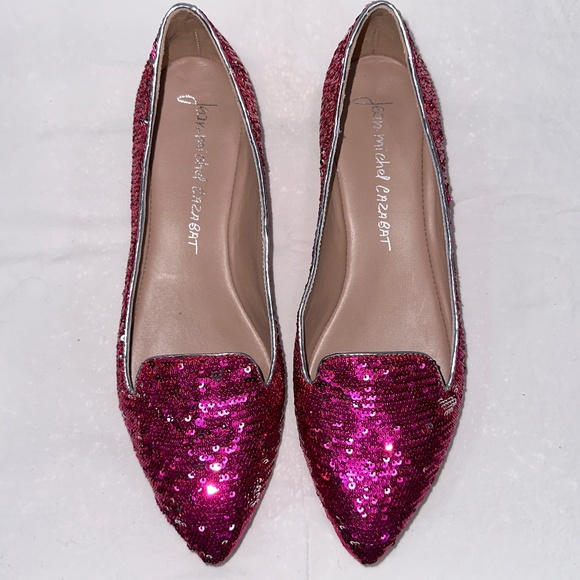 Jean-Michel Cazabat "Vanity" Fuchsia/Silver Sequins Flats - NEW IN BOX! - Picture 3 of 8